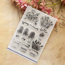 Beautiful Cactus and Flower Pot Rubber Stamp Scrapbooking PhotoAlbumDecorative J