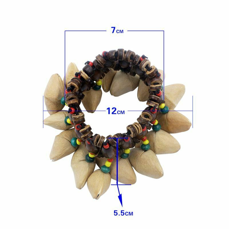 Handmade Nuts Shell Bracelet Handbell for Djembe African Drum Conga Percuss