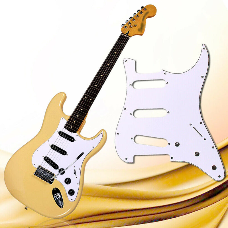3Ply SSS 11 Holes Strat Electric Guitar Pickguard for FD (White) A