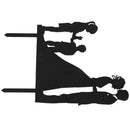 Wedding Anniversary silhouette Family Cake Topper couple with Girl and Boy  T2D6
