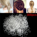 300PCS Transparent  Rubber Braiding Hair Band Hairope Elastic Ponytail Holde 3c