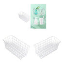 Set Of 2 Metal Bathroom Storage Baskets With Shelf, For Kitchen, White