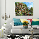 Painting By Numbers Kit DIY Country Villa Canvas Oil Art Picture Craft