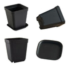 3 x Mini Square Plastic Plant Flower Pot Black Home Office Decor Planter Hot