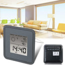 Indoor Plastic Thermometer Hygrometer Clock Room LCD Display 12/24h