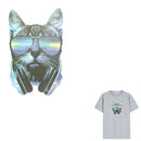 Music Cat Iron on Patches Washable Heat Transfer Stickers T-shirt AppliquesX2