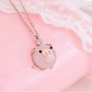 Powder Pig Necklace Pendant Female Girl Cute Gift Gift Straight Ornament