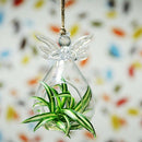 Set of 2Cute Clear Glass Angel Shape Flower Plant Hanging Vase Wedding Deco L9M5