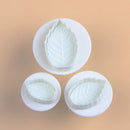 3pc Cutter Cake Mold Fondant Cookie Rose Leaf Plunger Sugarcraft Decorating 3C