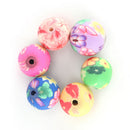50x 10mm mixed flower polymer clay soft ceramics round diy finding loose bead LJ