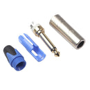 6.35mm TS Guitar Cable Plugs 2-Pole Mono Microphone Amplifier Connectors Blue