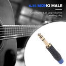 6.35 mm ABS Microphone Amplifier Connectors 6.35mm 3-Pole Stereo Audio Plugs