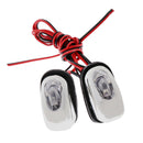2 Pieces Blue Light Windshield Jet Spray Nozzle On Hood Wiper Washer Eyes