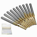10Pcs 2mm 1/8 inch Shank Engraving Bit Carbide End Mill CNC Cutter Tool