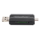 3 in 1 OTG Card Reader Type-C+Micro USB+USB2.0 for TF Memory Card Android