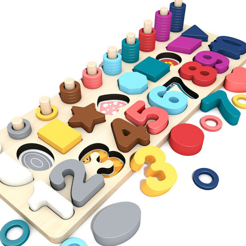 Math Toys Digital Shape Pairing Learning Preschool Counting Board Kids Educ V5M4
