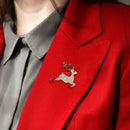 Christmas Sika Deer Brooch Rhinestone Badges Men Women Jacket Lapel Pins