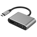 2 in 1 USB Type-C Converter HUB 4K HDMI 1080P VGA Video Display Adapter