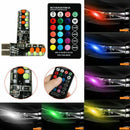 2pcs T10 COB RGB LED 6SMD Car Wedge Side Multicolor Light Bulbs Remote Con JR