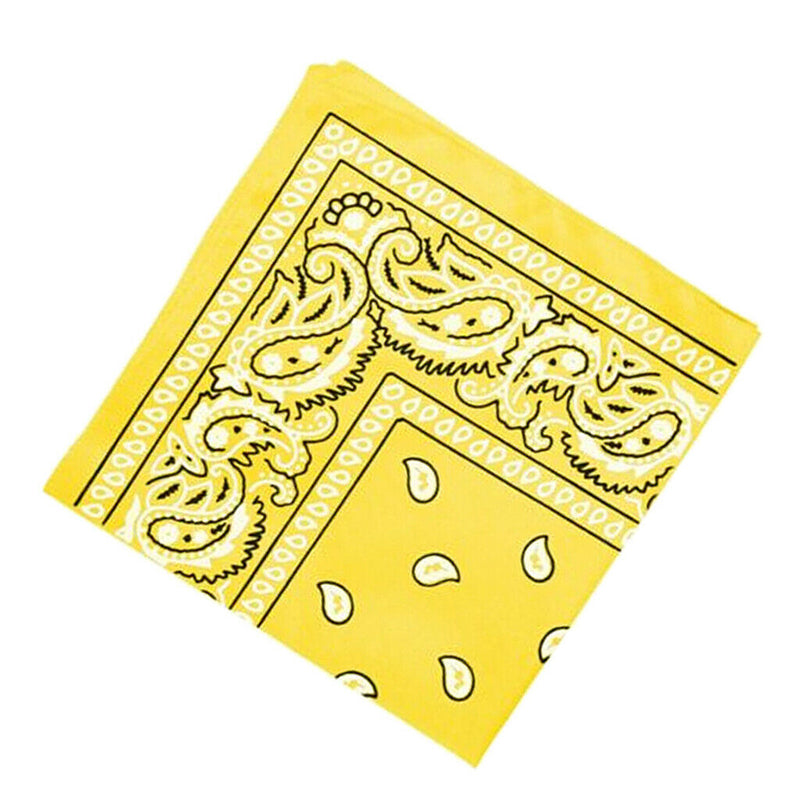 Novelty Print Bandana Scarf Head Wrap Neck Scarf Hair Band Wristband Yellow