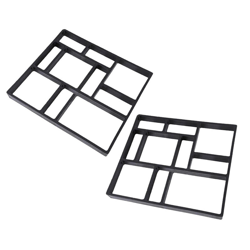 2 Piece Garden DIY Plastic Molded Paving Mold Pathmate Maker Mould 45x40x4cm