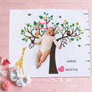 Baby Milestone Blanket Cartoon Tree Print Infant Photography Backdrop Cloth