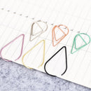 Office Decor Metal water drop shape Paper clip 10X/set Bookmark Clip golden B Kw