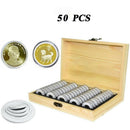 50 Grid Wooden Storage Box Collecting Storage Box Coin  For 18/21/25/27/30mm