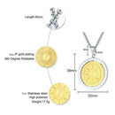 Stainless Steel Feng Shui Necklace With Chain Tai Chi Yin Yang Split Pendant