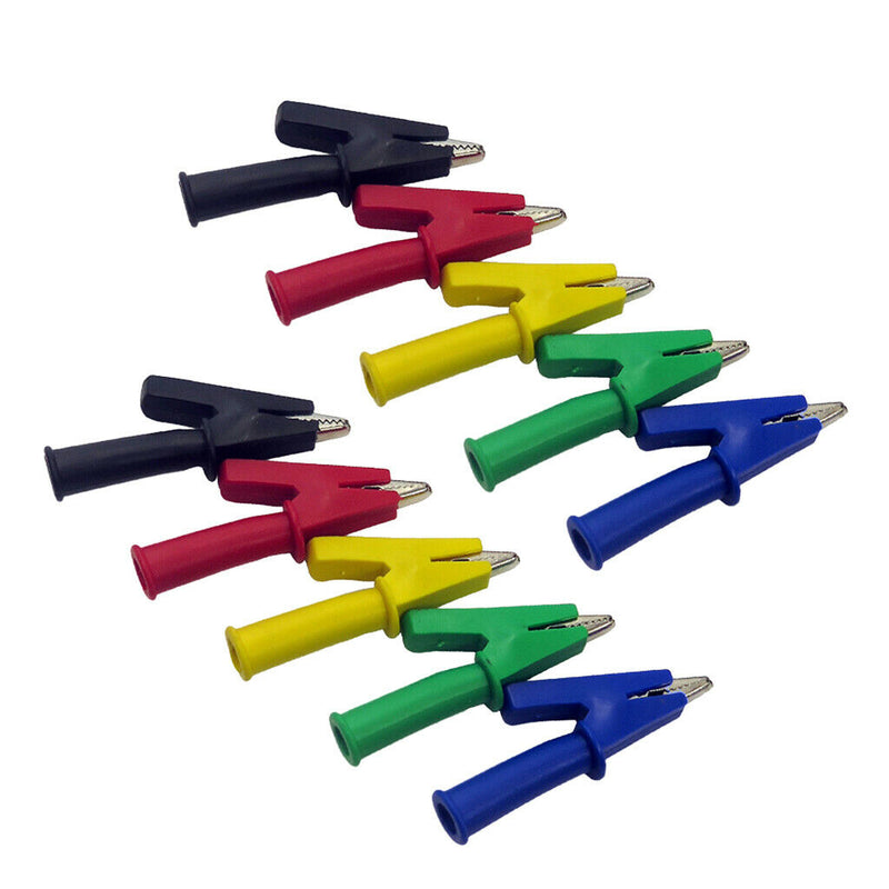 10x 52mm Alligator Clips Handle Test Probe, 1000V 20A Fits 4mm Banana Jack