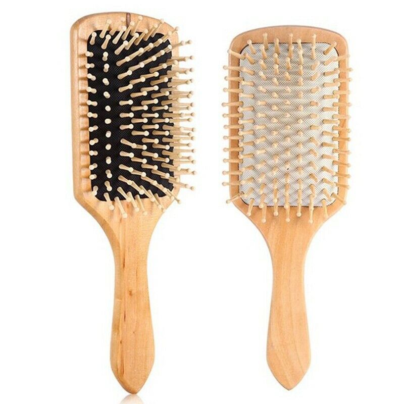 2Pcs Comb Hair Care Brush Massage Wooden Spa Massage Comb Anti Static Hair  R4R7