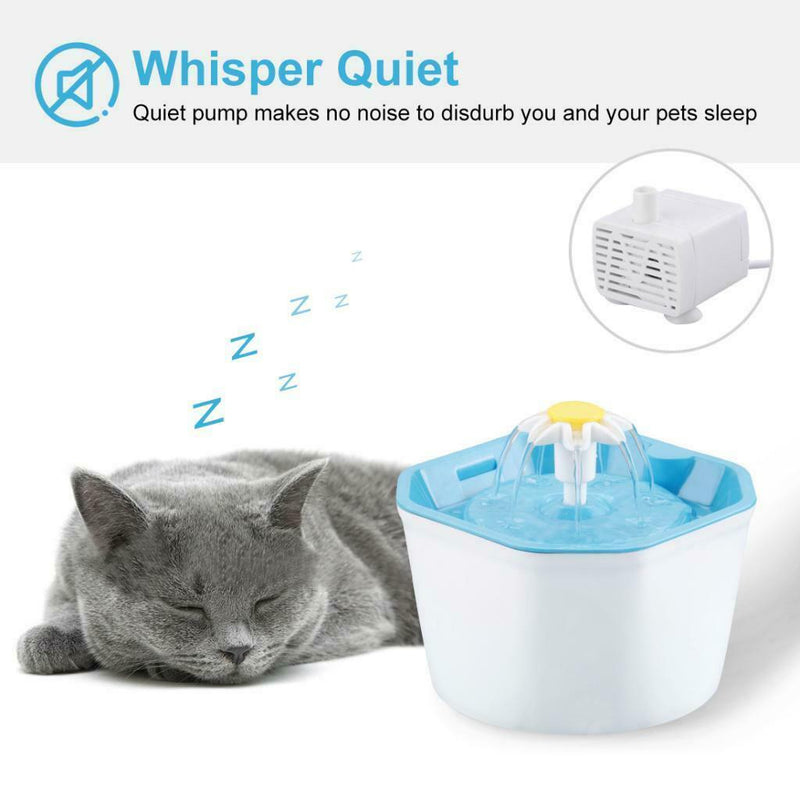 Pet Fountain Cat Water Dispenser Quiet Flower