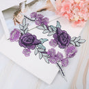 2x purple flower embroidery patches for clothes applique embroidery collar JR