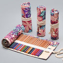 72 Roll School Pencil Case  Canvas Pen Bag Penal Large Pencilcase Stationery BX