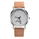 Women Casual Quartz Minimal Leather Round Dial Analog Watch (Light Brown) A