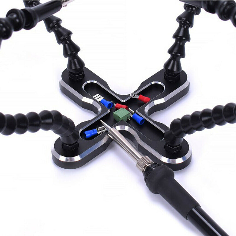 4 Hand Solder Hand Pcb Card Holder Flexible Arm Blue