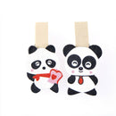 8x/lot Cartoon panda Wood Clip Photo Paper Clip Craft Decor with Hemp Rope JR