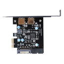PCI-E to USB 3.0 2 Port PCI Express Expansion Card 19-Pin Power Connector