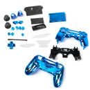 Chrome Blue Full Housing Shell Case Button Kit Parts for Sony PS4 Controller