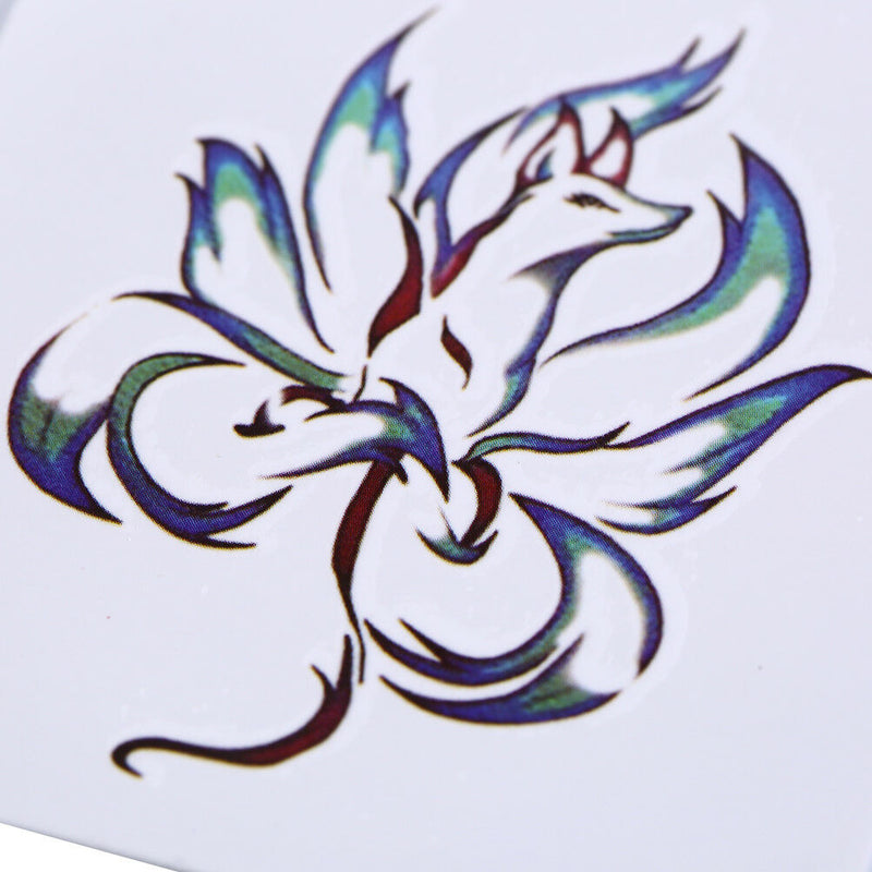 Waterproof Temporary Tattoo Stickers Nine Tail Fox Water Transfer flash tatoo Kw