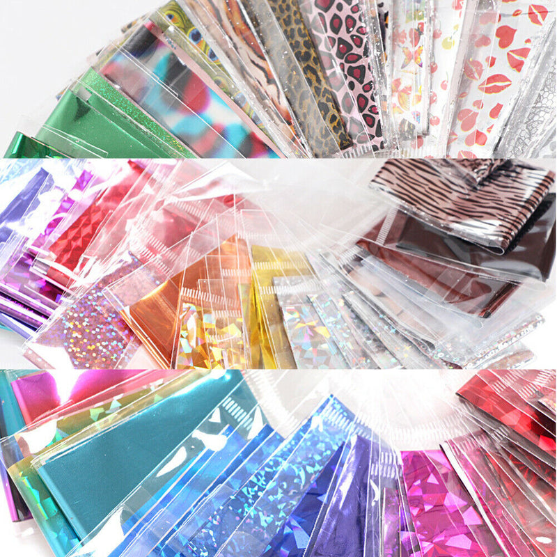 10pcs Nail Art Fittings Transfer Foil Stickers Paper Starry Sky Shining