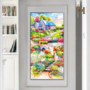 5D DIY Full Round Drill Diamond Painting Village Garden Cross Stitch Craft