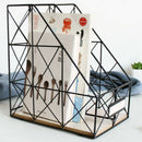 1X(Simple Iron File Storage Rack Office Supplies Display Rack Desktop Grid