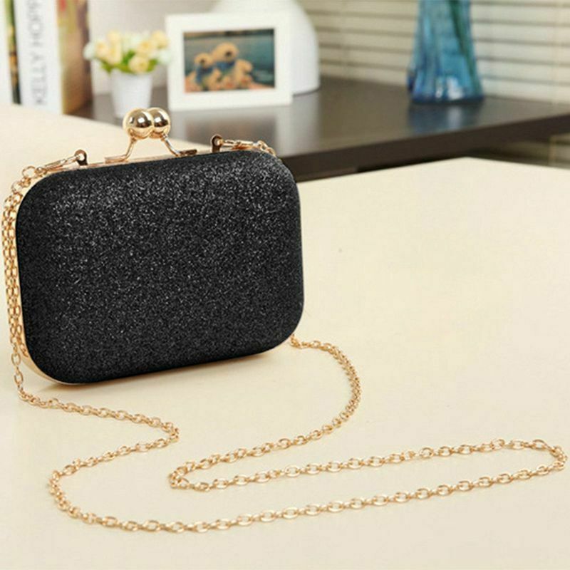 Women's bling evening party handbag Wedding ball clutch bag with chain Mini B7E4