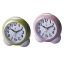 2pc Silent Night Light Cartoon Desktop Clock Kids Bedside Alarm Clock Pink/Green