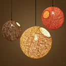 2Pcs Home Decor Rattan Ball Globe Round Lampshade Red/Green