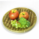 Bamboo Oval Shaped Fruit Plate Handmade Storage Tray Hand Knitted Bread Bas K8J3