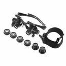 10X 15X 20X 25X LED Glasses Jeweler Magnifier Watch Repair Magnifying Loupe MO
