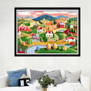 Oil Painting Landscape Cross Stitch Embroidery Kit 14ct Count 66 x 49cm
