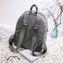 Preppy Chic Casual Women Corduroy Backpack Simple School Travel Bag(Gray)